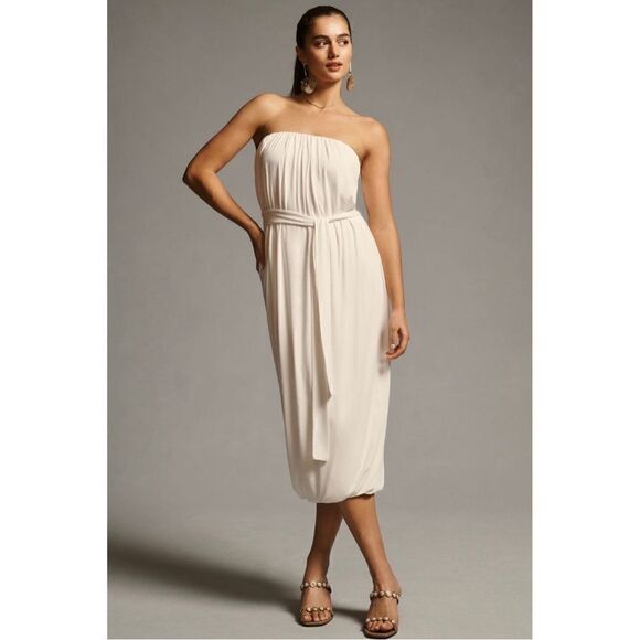 NEW Anthropologie Velvet Graham & Spencer Audrina Belted Strapless Dress Small - Picture 1 of 3